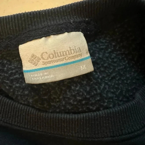 Columbia Mens Blue Crew Neck Sweatshirt Logo Pullover Size Medium - Picture 3 of 3